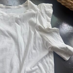 All saints White, tank with ruffled sleeve